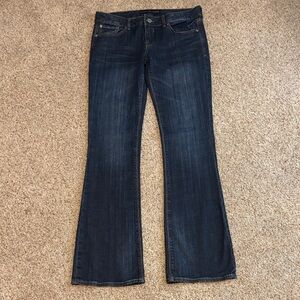 Express Dark Indigo Flare Jeans